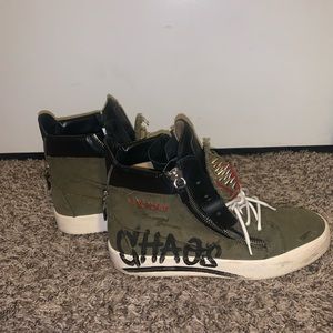 Giuseppe Zanotti Men's Chaos Studded High-Top Sneakers